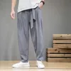 Men's Pants Men's Men Cotton Linen Elastic Waist Casual Harem Pant Loose Sweatpants Traditional Chinese Trousers Pantalons