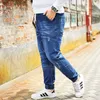 5XL 6XL 7XL 8XL Moda İş erkek Kot 2021 Elastik Bel Harem Pantolon Artı Boyutu Streç Rahat Denim Pantolon