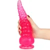 Realistisk bläckfisk Tentakel Dildo Enorm anal leksak Mjuk hälsosam PVC Monster Sexleksak för kvinnor Lesbisk med sugkopp Vuxen produkt P0816