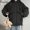 緩い緩い堅い原宿のジャケット女性のカジュアルなゴシック街路冬のコート長袖学生ジッパービンテージパンク服211216