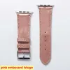 38mm 40mm 42mm 44mm 패션 디자이너 시계 스트랩 IWATCH 시리즈 6 5 4 3 2 1 손목 밴드 고급 최고 품질의 양각 가죽 스마트 밴드 시계 밴드