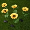 2 Pcs Sunflower Outdoor Solar Power LED Flower Light Waterproof Chrysanthemum Stake Lamp Home Garden Yard Lawn Path Decor