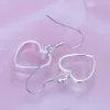 , women lady wedding top quality fashion silver color cute nice charms heart party Earring Jewelry E047