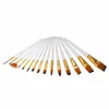 17pcs Painting Brush Set Different Size Artist Nylon Hair Wooden Handle Paint Brush DIY Watercolor Pen Drawing Art Supplies