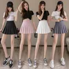 Skirts 2022 Spring Autumn Girl Shool Style Solid Sweet Pleat Skirt Women's A-line Simple Basic Umbrella Bottoms
