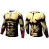 T-shirt da uomo 2022 Man Print Cosplay Camicia a compressione 3D Casual Bodybuilding Manica lunga Elasticità Tuta da allenamento per assorbimento del sudore