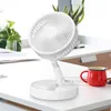 Bärbar Ny Mini Folding Teleskop Fan USB Uppladdningsbar Elektrisk Golv Stående Fläkt För sovsal Kontor Skrivbord Tabell Trådlös Tyst Fan