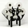 Cows Decorative Toilet Paper Holder - Free-Standing Bathroom Tissue Storage Roll Iron 210720