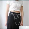 Other Body Jewelry Fashion Vintage Metal Padlock Chain Punk Goth Women Waist Festival Girls Rave Babe Drop Delivery 2021 3Ibco
