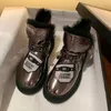 Stövlar Snow Kvinnors Vinter Skor Tjock Sula Plaforms Ankel Boot Round Toe Plush Warm Cotton Shoe Side Zip Silver Black1