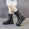 Stivali da neve bianchi in pelle invernale Scarpe da donna Suola spessa femminile Moda Stivaletti impermeabili in peluche caldi Botines Mujer Femmes Bottes Y0905