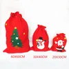 Rote Weihnachtsgeschenktüten, große Süßigkeitentüte, Weihnachtssack mit Kordelzug, Vliesstoff, Schneemann, Weihnachtsmann, Sack, Taschen für Kinder, Geschenkbeutel