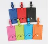 200pcs Bag Parts Travel PU Square Hasp Luggage Tag Mix Color Suitcase ID Addres Holder Baggage Boarding Portable Label