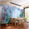 Özel duvar kağıdı 3d duvar resimleri duvar kağıtları modern el boyalı küçük taze tropikal bitki çiçek ve kuşlar arka plan duvar dekorasyon