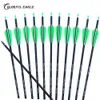 28" 30" 31" Spine 500 Mixed Carbon Arrow Hunting Archery 3" Green White Plastic Vane OD 7.6MM for Recurve Compound Bows