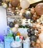 Party Decoration 102pcs / Lot Kaffe Brun Ballonger Arch Kit Hud Färg Latex Garland Baby Shower Supplies Bakgrund Bröllopsinredning