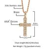 Brass Cross Pendants Tennis Chain Necklace Iced Out Two Rows Bling Cubic Zirconia Jewelry Women And Men Party Gift Chains