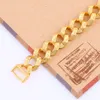 Bracelet à bord de bord de 10 mm de large Chaîne de déclaration remplie d'or jaune pour femmes Men Gift Link49635736304121