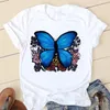 Women's T Shirts Women's T-shirt Women Fashion Lady Graphic Sunflower Butterfly Cute 2022 Top T-shirts Female Cartoon Clothes Short