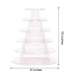 1x6 Tiers Round Clear Macaron Macaroons Tower Pyramid Stand Rack Weddings 211110