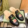 dames heren echt leer loafers pantoffel Bont Muller slippers met gesp Mode dames heren Princetown jurk Dames Casual Bont Muilezels Flats Nieuw 35-46