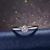 Authentic 925 Sterling Silver Rings Round Zirconia Diamond for Women Wedding Original Fashion Jewelry J-040