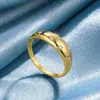 18k banhado a ouro trançado twisted banda anel sinal chunky cúpula anéis tamanho 6 a 10