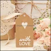 Gift Wrap Event Party Supplies Festive Home Garden Taggar, 100 PCS Kraft Paper Taggar för Wedding Brown Rec Craft Hang Drop Delivery 2021 9nzm