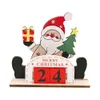 Christmas Decorations Wooden DIY Calendar Creative Santa Snowman Reindeer Countdown Calendar Desktop Ornaments BBA9548
