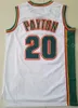 Retro Gary Payton basketbalshirts 20 Kevin Durant 35 Shawn Kemp 40 Throwback Teamkleur Groen Geel Wit Rood Zwart Sportfans Ademend Vintage Heren Uniform