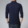 Polo décontracté Hommes Mode Lettre Imprimer Polos à manches longues pour hommes Arrivée Marque de mode Polos Homme -Vente Slim Polos 210707