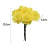 10-36pcs glitter rosa rosa rosa oro rosa in oro artificiale fiore bouquet sposa decorazione del matrimonio finta y0630