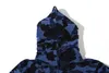 2022 Nyaste mode Camo Shark Print Cotton Sweater Hoodies Mäns Casual Purple Red Camos Cardigan Hooded Jacket Storlekar S-2XL