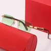 Gafas de sol de moda de diseñador de lujo 20 % de descuento en gafas de moda con patas de resorte de madera sin marco