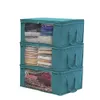 3pcs Blanket Storage Bag Organizerquilt Closet Sweater Organizer Box Zipper Non-Woven Folding Organize Blue Beige Gray Colors 49 * 36 * 21cm