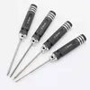 4 pcs 1.5 / 2 / 2.5 / 3.0mm Black Hex Drivers Allen Wrench Repair Ferramenta Set para RC 211110