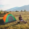 2-4 kişi açık yürüyüş için su geçirmez kamp kubbe çadır Survival turuncu yeşil
