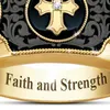 Faith and Strength Punk Cross Rings For Men Gold Anello in lega esagerata Hollow Cross Hip Hop Gioielli da uomo unisex