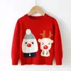 Christmas Knit Baby Boys Girls Sweater Autumn Winter Kids Knitwear Pullover Snowman Knitted Children's Clothing 210429