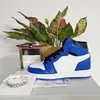 Jumpman 농구 신발 AJ 대학교 블루 1S 흑요석 높은 바이오 해킹 스포츠 두려움 남성 Womens Hyper Royal UNC Shattered Backboard Side US5.5-US12 36-48