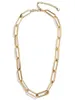 Bohemian Paperclip Chain Women Necklace Rectanglengleg Link Hera Choker Collar in acciaio inossidabile in acciaio Oro Color1 604 Q23870513