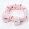 Tvätta ansikte hårband solid färg båge huvudband Dusch Bowknot Turban Coral Fleece Head Wrap Headbands Hairs Tillbehör KKB7695