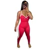 Womens zomer strak jumpsuit mouwloze criss-cross-backless leggings een stuk broek hoge taille sexy meisjes dames sport slanke bodysuit yoga jumpsuits h429ghb