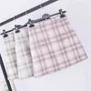 Casual Kvinnor Ull Plaid Kjol Japansk Harajuku Ulzzang Vintage Hög Midja A-Line Kjol Kvinna Mode Koreansk Kawaii Söt Kjol 210619