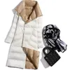 2021 hiver femmes col roulé blanc duvet de canard manteau Double boutonnage chaud Parkas vers le bas longue veste