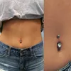 3~6 Pcs Belly Button 6MM Stainless Steel 14G CZ Navel Rings Barbells Studs Women Girls Body Piercing Jewelry