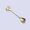 Creative Deer Head Shape 304 Stainless Steel Coffee Scoops Stirring Spoon Romantic Christmas Elk Dessert Exquisite Tableware Gift box