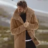 Męskie Kurtki Winter Płaszcz Kołczółka Ciepła Wełna Linowa Mountain Faux Lamb Luźna Moda Wysokiej Jakości Drop