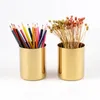 Porte-stylo rond doré, boîtes de rangement, Vase créatif, Arrangement de fleurs, décoration intérieure, ornements, fournitures scolaires et de bureau