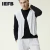 IEFB Herenkleding Geplooid Uitloper Vest Casual Trend All-match Single Breasted V Collar Vest voor Male 9Y3838 JE111 210524